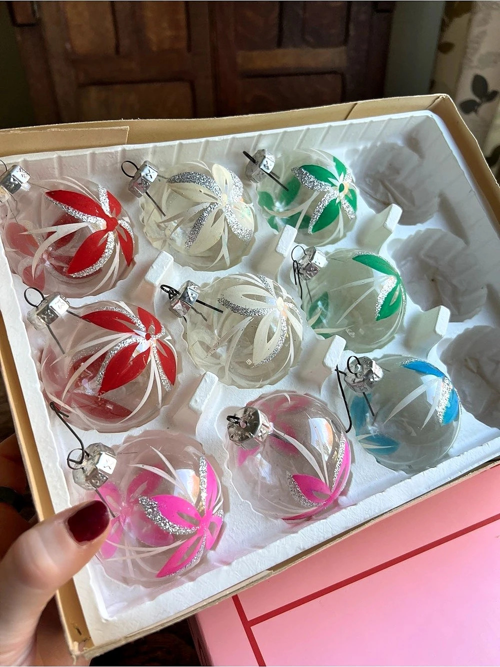 Vintage Christmas ornaments hand painted
